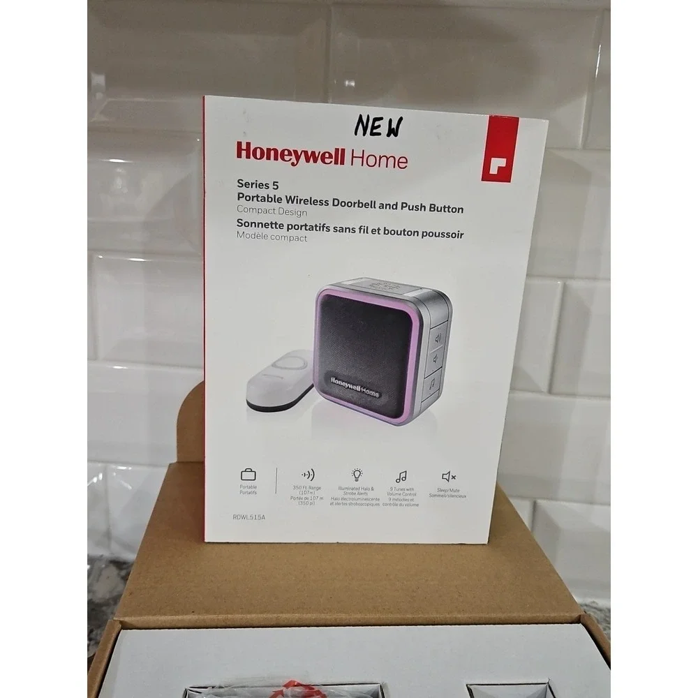 Honeywell RDWL515A Portable Wireless Doorbell & Push Button NEW
